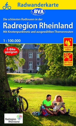 Radwanderkarte BVA Die schönsten Radtouren in der RadRegion Rheinland 1:100.000, reiß- und wetterfest, GPS-Tracks Downlo