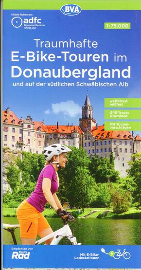 ADFC Traumhafte E-Bike-Touren im Donaubergland 1:75.000, reiß- und wetterfest, GPS-Tracks Download, mit Tourenvorschläge