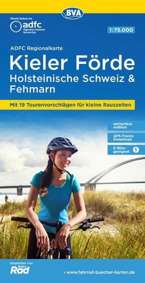 ADFC-Regionalkarte Kieler Förde Holsteinische Schweiz & Fehmarn, 1:75.000, mit Tagestourenvorschlägen, reiß- und wetterf