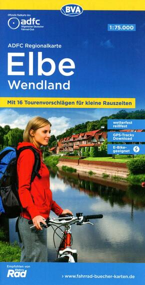 ADFC-Regionalkarte Elbe Wendland, 1:75.000, mit Tagestourenvorschlägen, reiß- und wetterfest, E-Bike-geeignet, GPS-Track