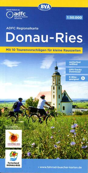 ADFC-Regionalkarte Ferienland Donau-Ries / Geopark Ries, 1:50.000, reiß- und wetterfest, GPS-Tracks Download