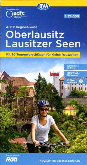 ADFC-Regionalkarte Oberlausitz - Lausitzer Seen, 1:75.000, mit Tagestourenvorschlägen, reiß- und wetterfest, GPS-Tracks