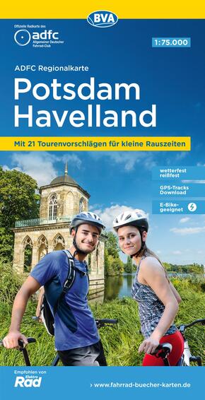 ADFC-Regionalkarte Potsdam Havelland, 1:75.000, mit Tagestourenvorschlägen, reiß- und wetterfest, E-Bike-geeignet, GPS-T