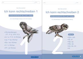 Ich kann rechtschreiben 1 und 2 - Schülerarbeitshefte für die 2. und 3. Klasse - neues Design - H.1+2