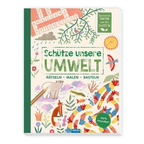 TRÖTSCH - Beschäftigungsbuch "Schütze unsere Umwelt-Tiere" | Recyclebares Kinderbuch mit Rätseln, Malvorlagen und Bastel