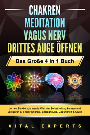 CHAKREN - MEDITATION - VAGUS NERV - DRITTES AUGE ÖFFNEN - Das Große 4 in 1 Buch: Lernen Sie die spannende Welt der Selbstheilung kennen und verspüren Sie mehr Energie, Entspannung, Gesundheit & Glück