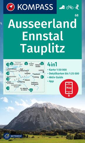 KOMPASS Wanderkarte 68 Ausseerland, Ennstal, Tauplitz 1:50.000