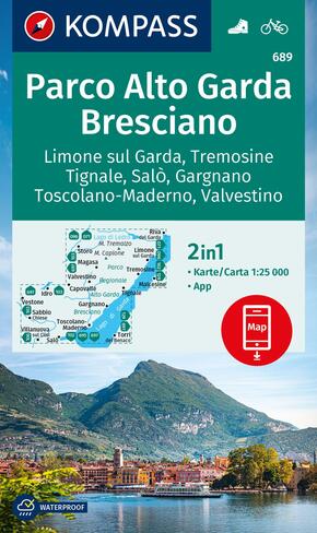 KOMPASS Wanderkarte 689 Parco Alto Garda, Bresciano, Limone sul Garda, Tremosine, Tignale, Salò, Gargnano, Toscolano Mad