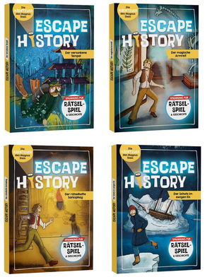 Escape History - Kinder-Rätselspiel Paket (4 Bücher)