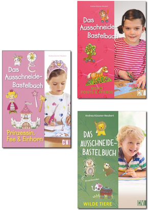 Ausschneide-Bastelbücher für Kinder (3 Bücher)