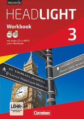 English G Headlight - Allgemeine Ausgabe - Band 3: 7. Schuljahr, Workbook mit CD-ROM (e-Workbook) und Audios online