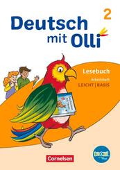 Deutsch mit Olli - Lesen 2-4 - Ausgabe 2021 - 2. Schuljahr Arbeitsheft Leicht / Basis - Mit BOOKii-Funktion
