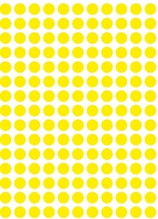 TANEX OFC-127 Vielzweck Etiketten selbstklebend gelb, rund (Ø 8 mm) - 750 Stück