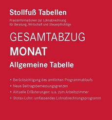 Tabelle, Gesamtabzug 2026 Monat