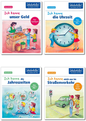 Schülerhilfe: Vorschul-Paket - Ich kenne Straßenverkehr, Geld, Uhrzeit, Jahreszeiten (4 Bücher)