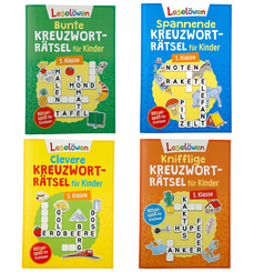 Leselöwen-Paket: Kreuzworträtsel für Linder 1. Klasse (4 Hefte)