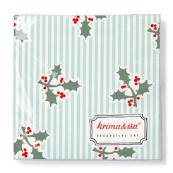 krima & isa Servietten - Ilex (20 Stück, 33 x 33 cm)