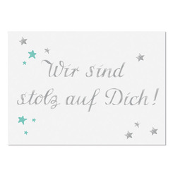 krima & isa Postkarte Wir sind stolz auf Dich!