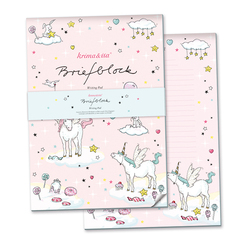 krima & isa Briefblock Einhorn A4