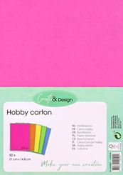 Hobby / Bastel Karton - DIN A5 in 5 Farben (50 Blatt)