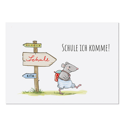 krima & isa Postkarte Schule ich komme
