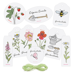 krima & isa Geschenkanh&auml;nger - Gartenliebe (10 Anh&auml;nger + Garn)