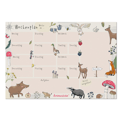 Sparpaket: krima & isa Schreibtischunterlage / Wochenplaner Waldtiere (12 St&uuml;ck)