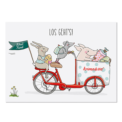 krima & isa Postkarte Lastenrad Schulkind