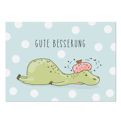 krima & isa Postkarte Gute Besserung Dino