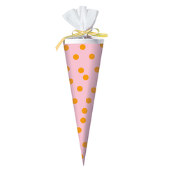 Sparpaket: krima & isa Schultüte - Größe M Punkte Pink Orange (20 Stück)