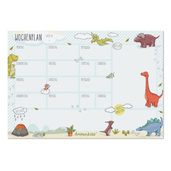 Sparpaket: krima & isa Schreibtischunterlage / Wochenplaner Dinos (12 St&uuml;ck)
