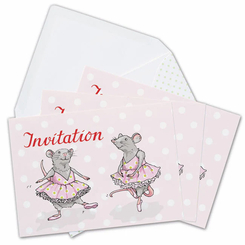 krima & isa Einladungskarten - Ballettmaus (6 St&uuml;ck + Umschl&auml;ge)