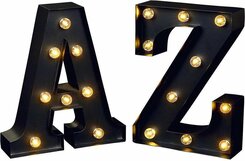 libri_x Leuchtbuchstaben A und Z aus Metall, Schwarz - Groß mit Licht