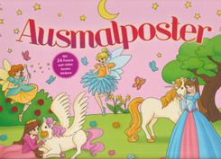 Ausmalposter Prinzessin - ab 4 Jahren, Gro&szlig;format mit bunten Stickern