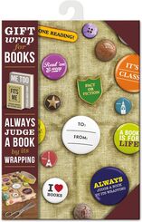 Geschenkpapier für Bücher - Badges