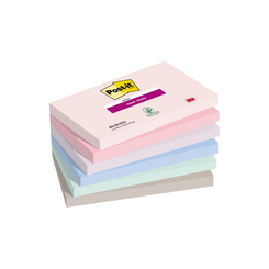 Post-it - Super Sticky Notes, Packung mit 6 Blöcken (127 x 76 mm, Soulful Color Collection)