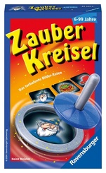 Ravensburger 23163 - Zauberkreisel, Mitbringspiel für 2-6 Spieler, ab 6 Jahren, kompaktes Format, Reisespiel, Ratespiel (Das turbulente Bilder-Raten)