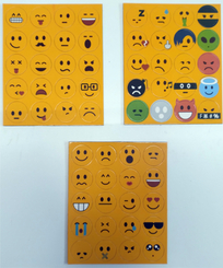 Emoji / Emoticon - 60 Magnete + 60 Aufkleber (Durchmesser 3 cm)