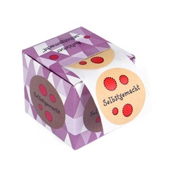 Sticker / Ettiketten aus Kraftpapier in einer Spenderbox - "selbstgemacht" (100 Stück)