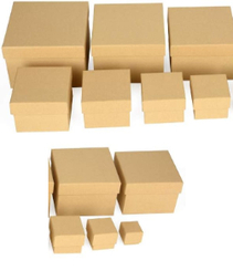 Geschenkboxen, 12er Set - stabiles Material mit feinem Kraftpapier überzogen