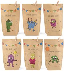 Monstertüten / Geschenktüten aus Kraftpapier für Kinder (12 Stück)