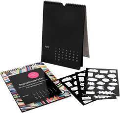 Kalender DIY Set - 2 schwarze immerwährendes  Jahreskalender, DIN A4, Spiralbindung