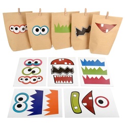 Geschenktüten-Bastelset Kinder - Monsterdesign (10 Sets)