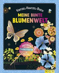 Meine bunte Blumenwelt: Kratzmotive mit tollen Farbeffekten. Mit Holz-Stick