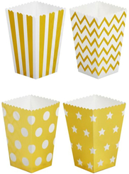 Candy/ Popcorn-Boxen gold - In 4 Designs (48 Stück)