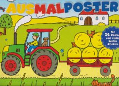 Ausmalposter Bauernhof - ab 4 Jahren, Gro&szlig;format mit bunten Stickern