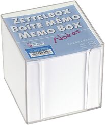 Zettelbox mit 700 Blatt in Kunststoffbox, weiß