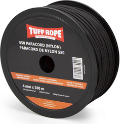 550 Paracord - 100 Meter auf praktischer Spule (Nylon, schwarz)