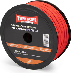 550 Paracord - 100 Meter auf praktischer Spule (Nylon, rot)