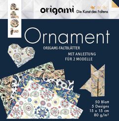 Origami Faltblätter Ornament: 50 Faltbläter in 5 Designs mit Anleitungen für 2 Modelle